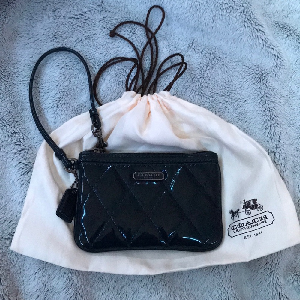 Coach Dark Navy Blue Wallet Wristlet